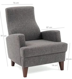 Kreslo PULA tmavošedé