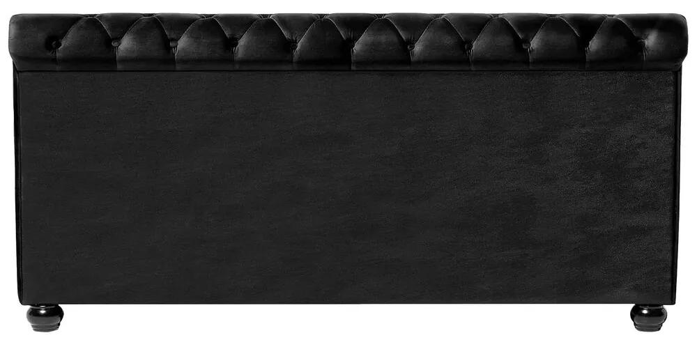 Zamatová vodná posteľ 180 x 200 cm čierna AVALLON Beliani