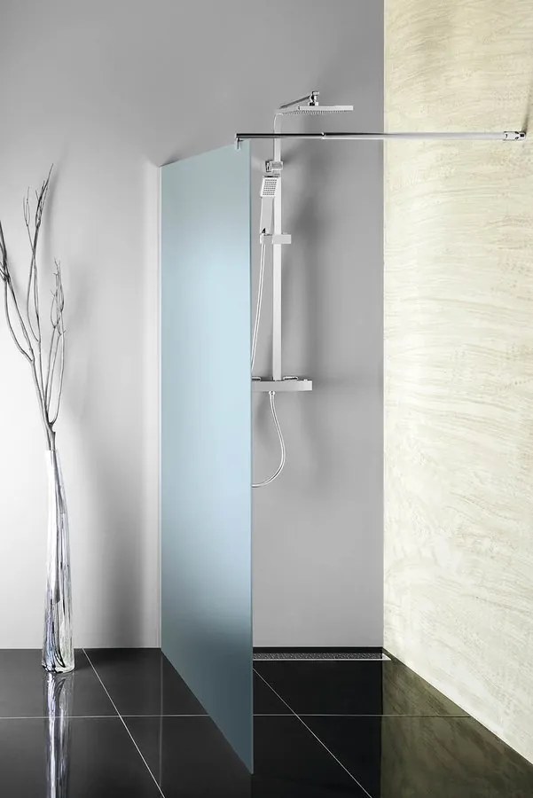 Aqualine WALK-IN zástena jednodielna na inštaláciu na stenu, 800x1900 mm, sklo Brick WI080