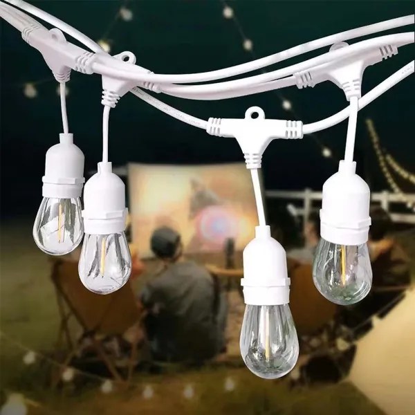Vonkajší svetelný reťazec STRING — 15 pätíc E27, max. 40 W, 230 V, dĺžka 15 m, krytie IP65