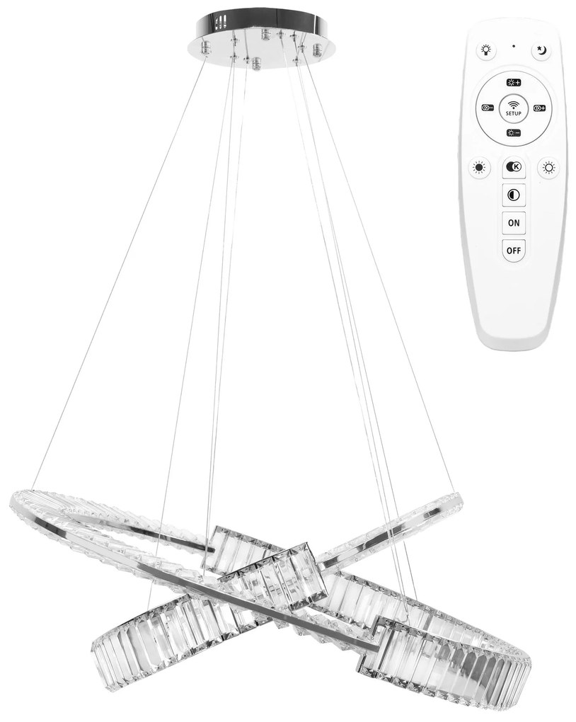 Toolight Toolight, LED krištáľové stropné svietidlo APP1525-CP60/80, chróm, OSW-06973