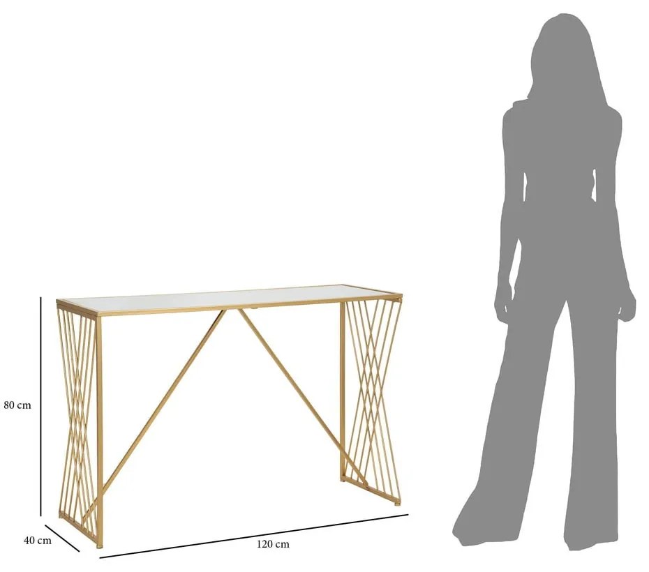Konzolový stolík v zlatej farbe 40x120 cm Easy – Mauro Ferretti
