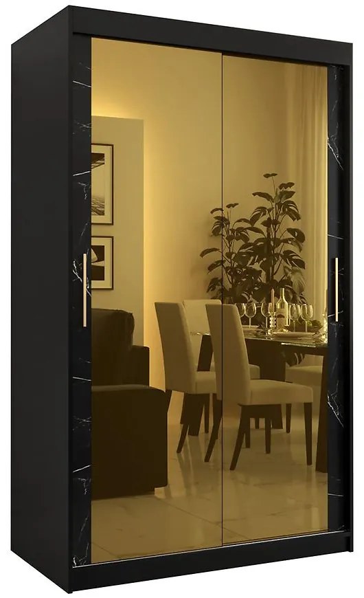 Skriňa Platinum T3 120 čierna marmur/čierna