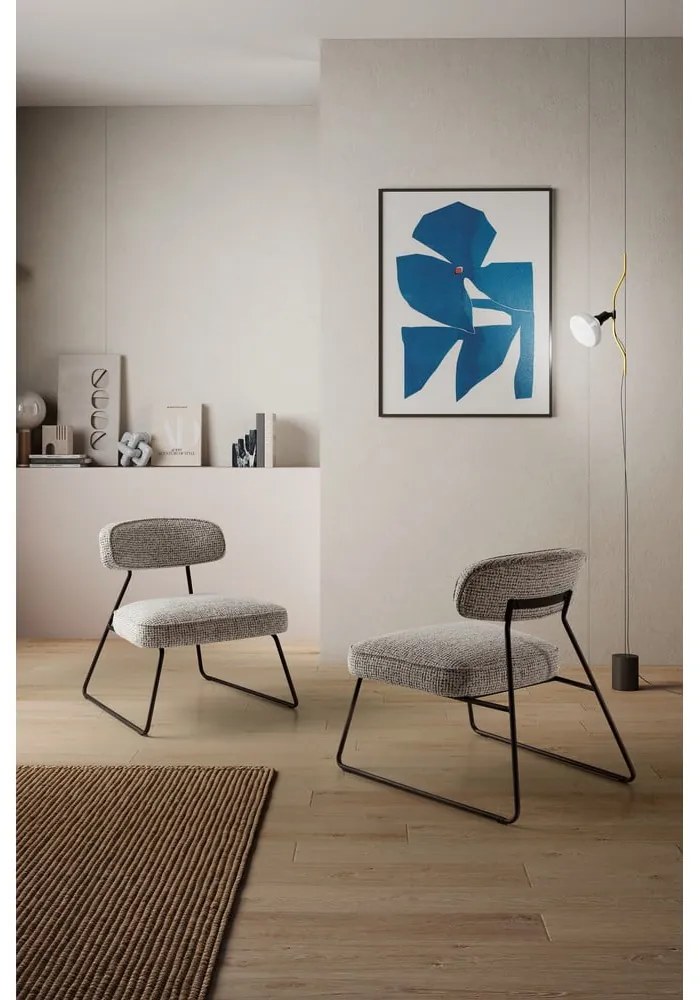 Čierno-biele kreslo Elon – Marckeric