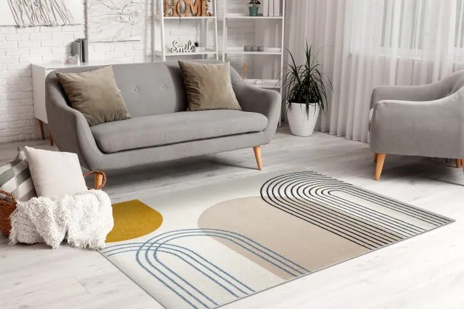 Koberec FUSION 7157 biely / zlatý