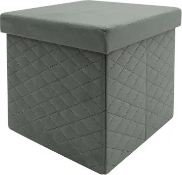 Taburet s úložným priestorom Maxim, šedá látka%