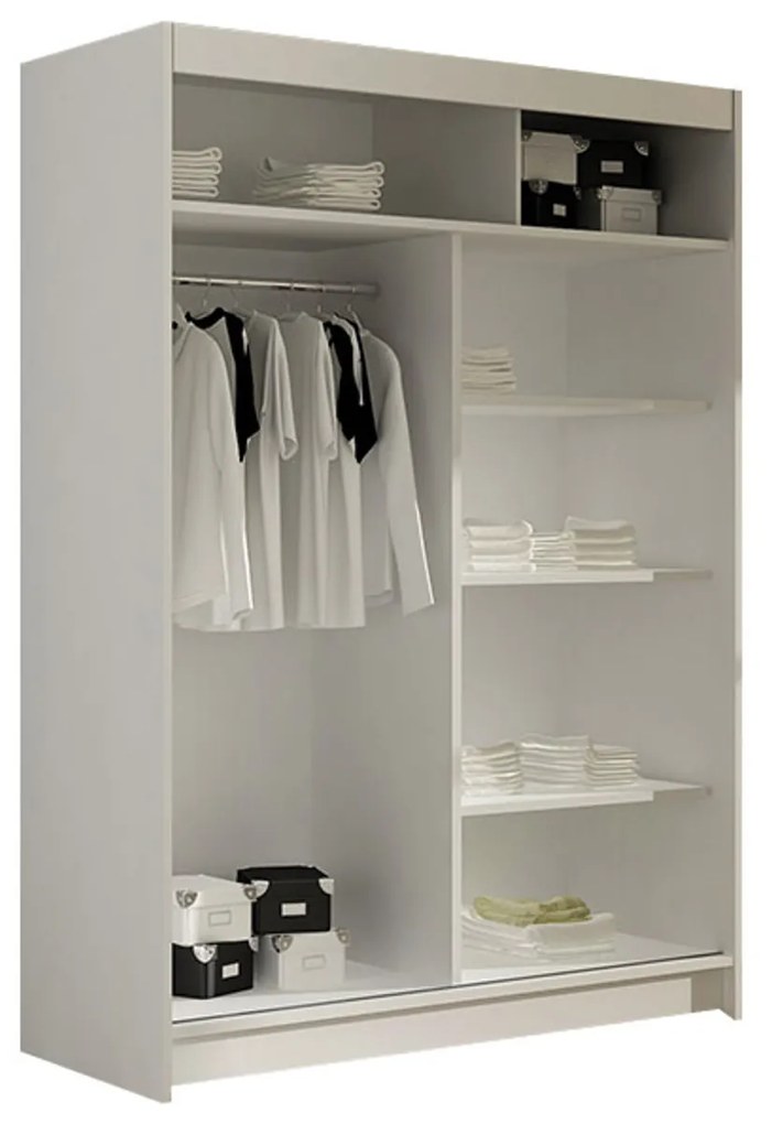 Veľká šatníková skriňa MIAMI I biela šírka 120 cm