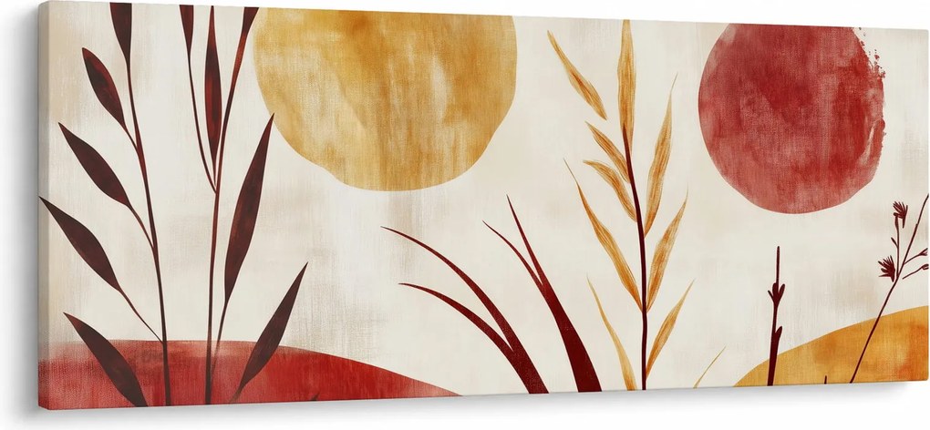 Obraz - Rastliny a kruhy (120x50 cm)
