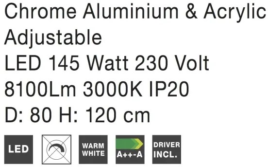 LED luster Aria 135W 80 chrome