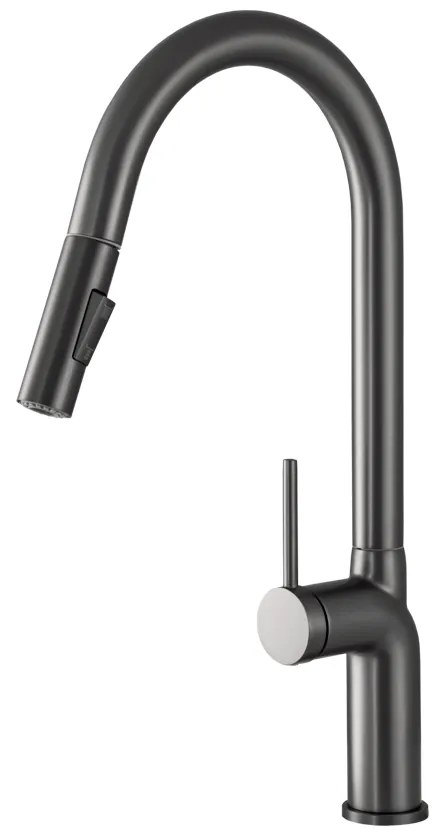 Gamma Vera, vysoká drezová batéria s výsuvným výtokom h-550, grafitová, GMA-BV-GM