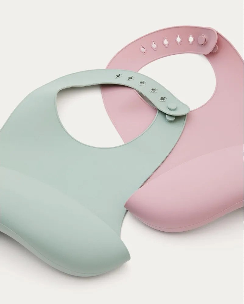 Svetloružové/tyrkysovomodré podbradníky v súprave 2 ks Lili – Kave Home