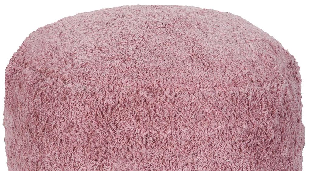 Bavlnená taburetka 50 x 35 cm ružová KANDHKOT Beliani