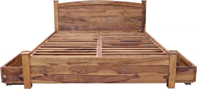 Posteľ Rami s úložným priestorom 180x200 indický masív palisander Only stain