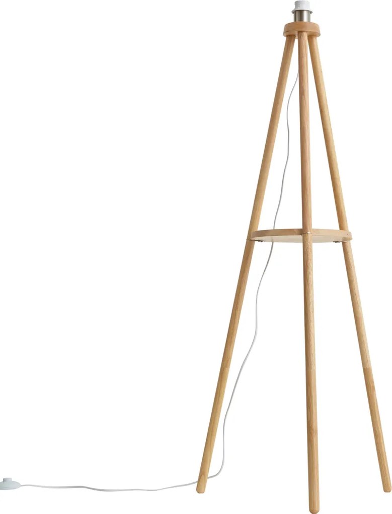 Škandinávska stojacia lampa s trojnožkou drevená - Lou