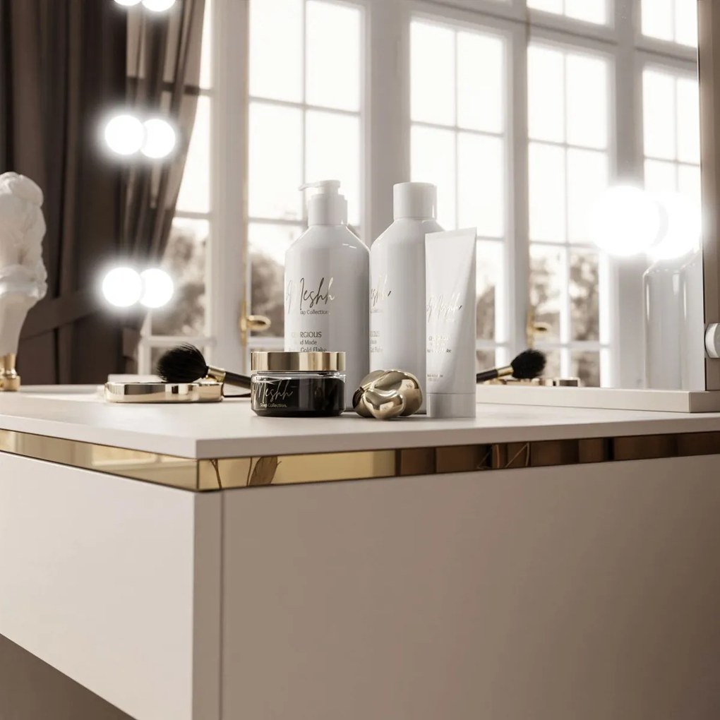 TOALETNÝ STOLÍK NESSIE ELITE 2 KAŠMÍR + ZLATÝ