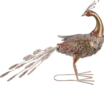 Páv 65 cm - kovová záhradná dekorácia