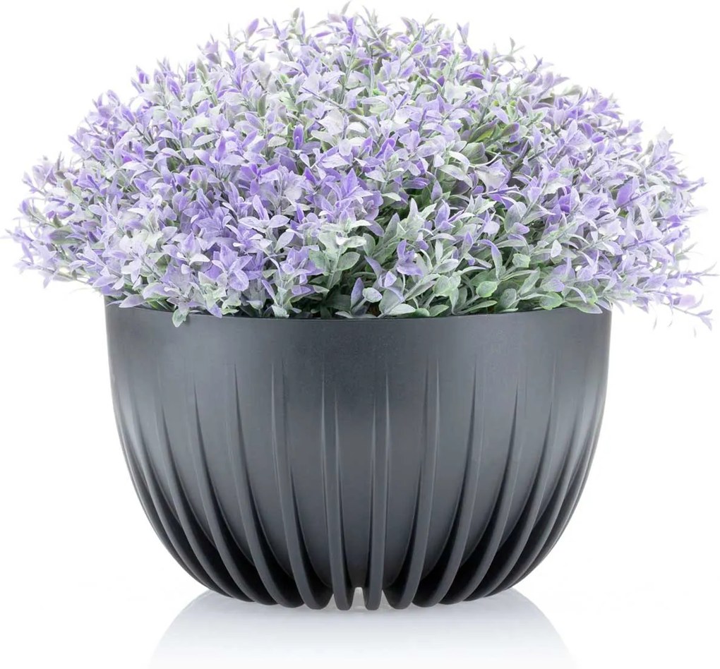 Kvetináč STRIPPED ECO 24 cm antracitový