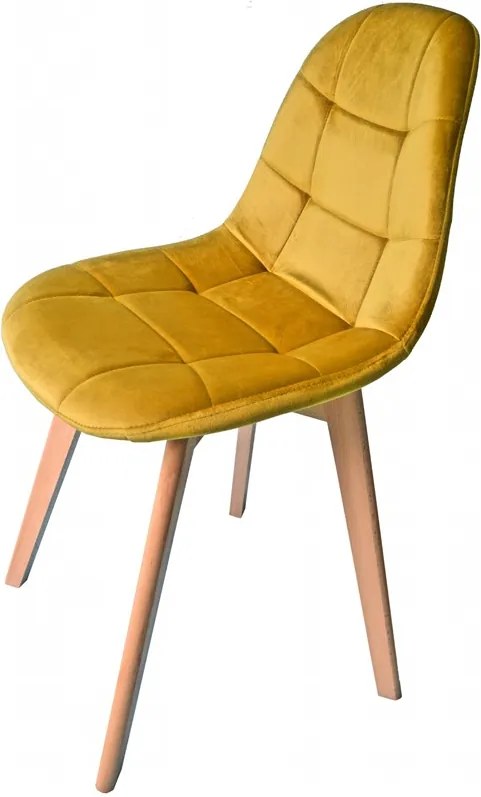 DomTextilu Luxusná čalúnená stolička horčicovo žltej farby 24514 Žltá