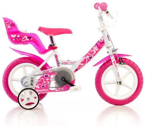 Detský bicykel Dino Bikes bielo-ružový 12"