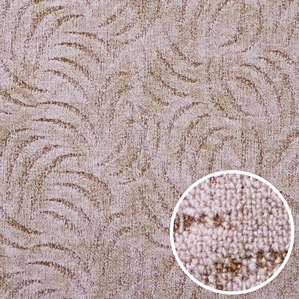 AladinWorld Expres, Metrážny koberec Scroll béžový, na mieru, šíře 4m, béžová, filc, detská izba