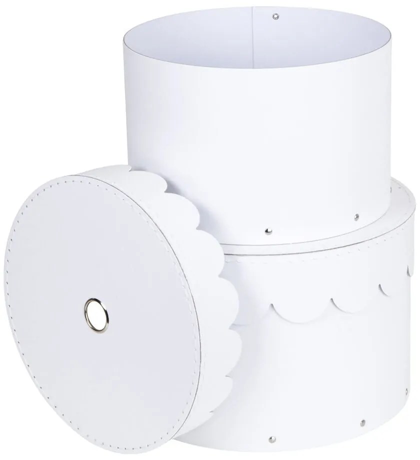 Biele kartónové úložné boxy v súprave 2 ks s vekom ø 26x17,5 cm Wilma Paper Laminate – Bigso