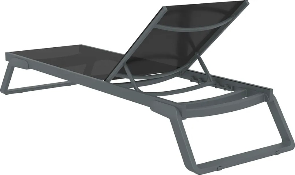 TROPIC záhradné lehátko grey/black