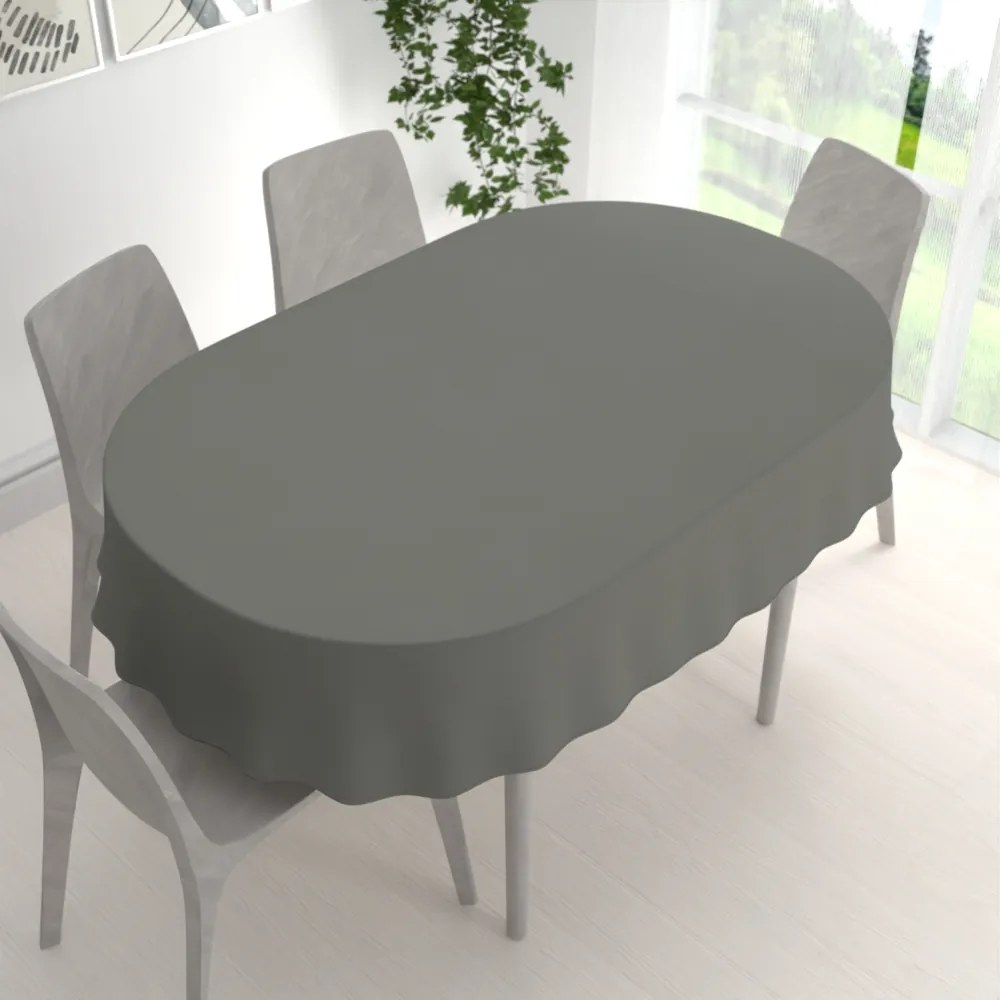 Biante Teflónový oválny obrus - Paris TF-124 Tmavo sivý 50x100 cm