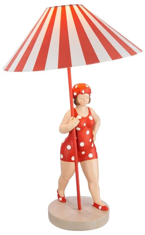 Dekor retro stolná lampa červená BECKY