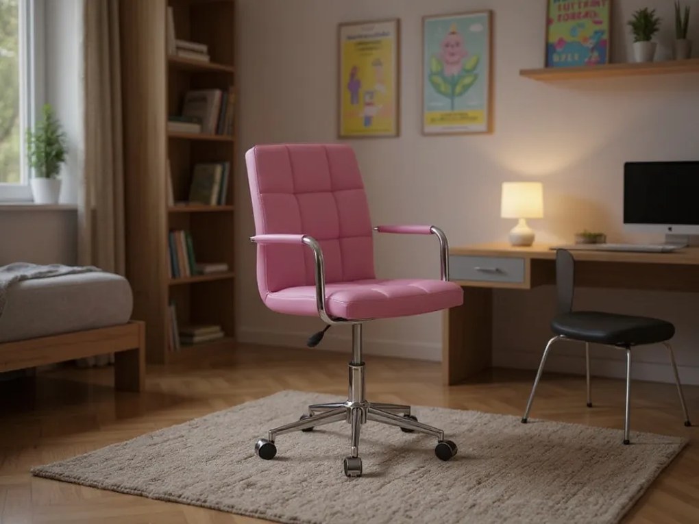 Kancelárske kreslo Q-022 z eko kože, ružové