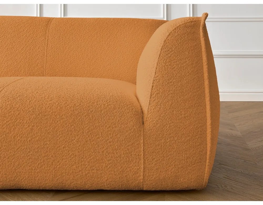 Pohovka z textílie buklé v horčicovej farbe 242 cm Giorgia – Bobochic Paris