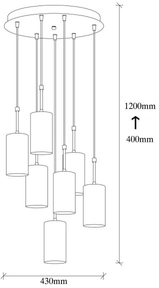 Luster na lanku KEM 7xE27/40W/230V