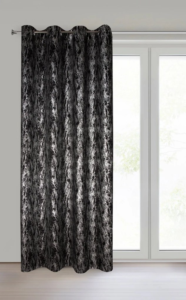 ZATEMŇOVACÍ ZÁVES NA KRÚŽKOCH ELISE 140X250 CM ČIERNA
