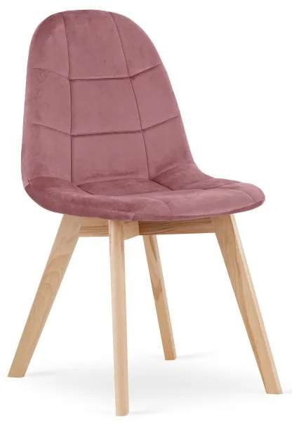 Set dvoch jedálenských stoličiek BORA zamatové ružové (2ks)
