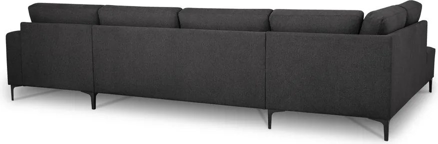 Antracitová ženilková rohová pohovka (ľavý roh/do tvaru "U") Fabian – Scandic