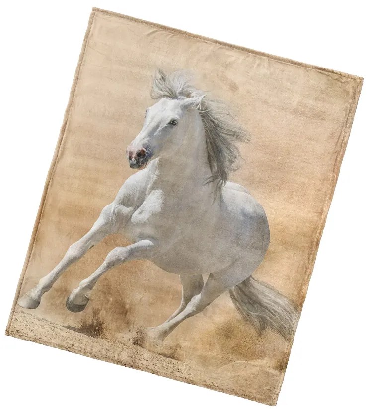 BedTex Deka mikroplyš Kôň Bělouš, 130 x 160 cm