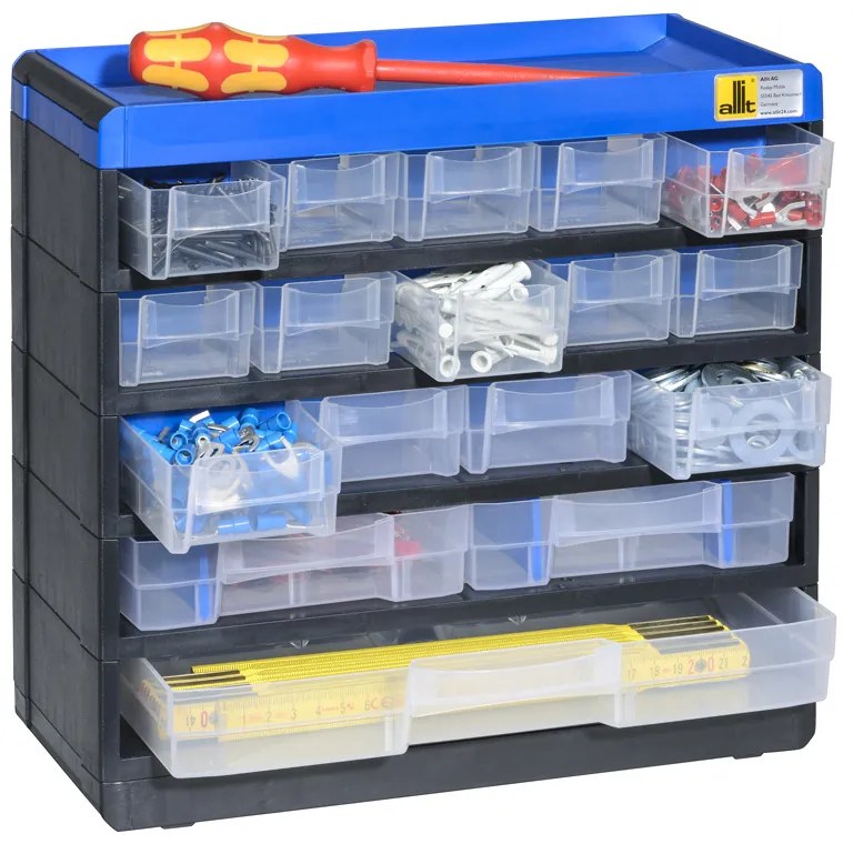 Plastová skrinka so zásobníkmi VarioPlus Pro 29/35, 17 zásuviek