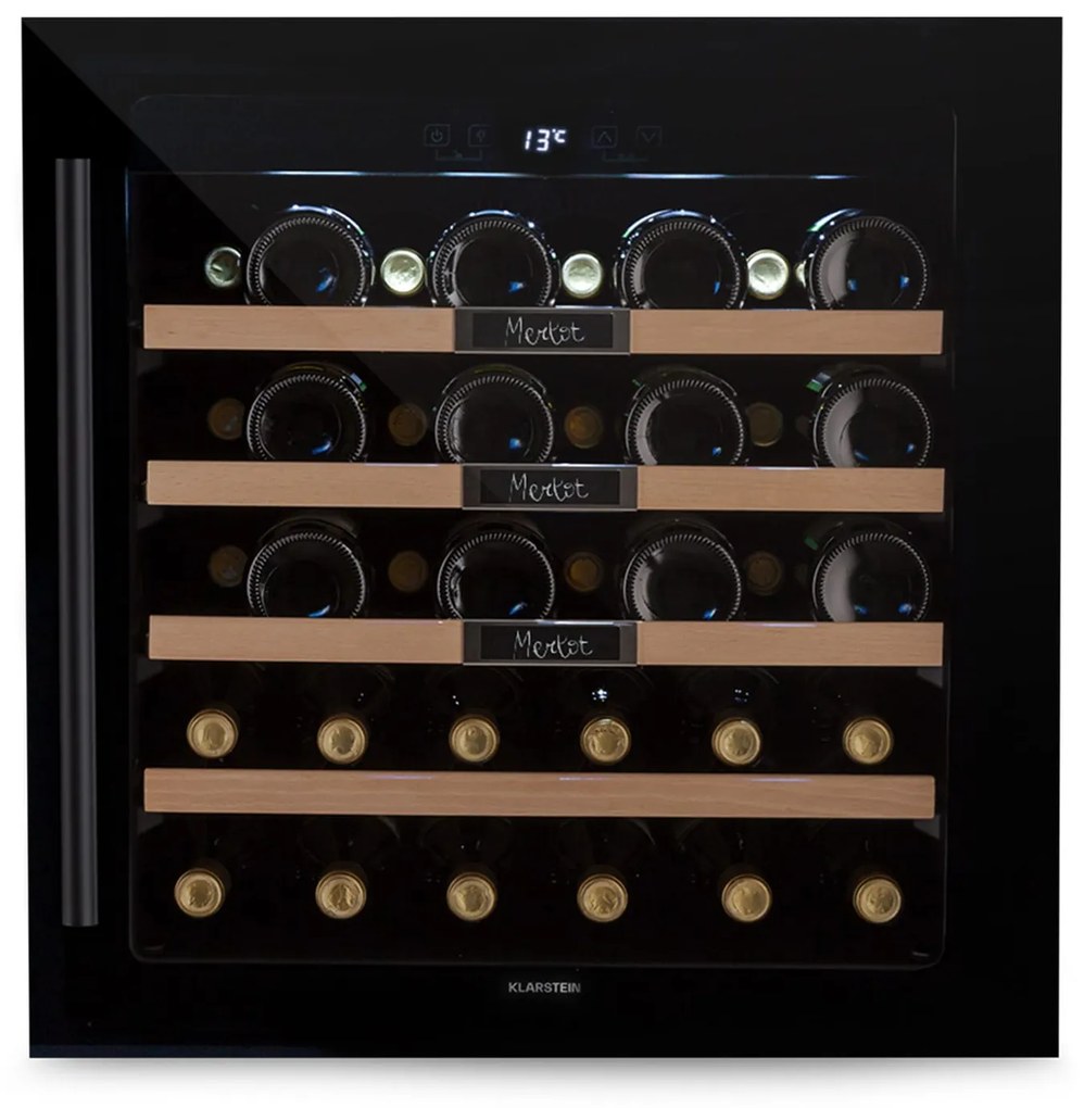 Klarstein Vinsider 36 Built-In Uno, vstavaná vinotéka, 92 l, 36 fliaš, nehrdzavejúca oceľ