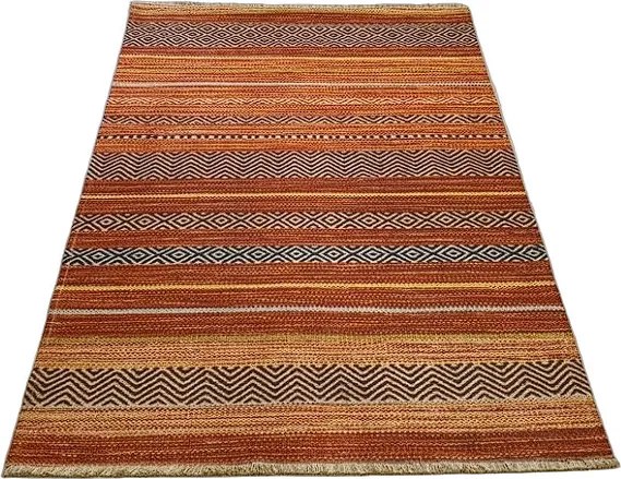 Moderný viacfarebný koberec Banco 1049 – oranžový dizajn Rozmer: 155x230 cm