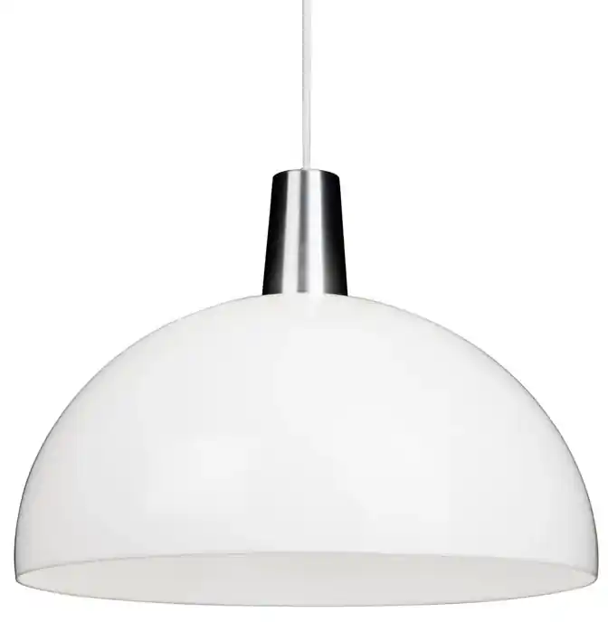 Závesná lampa Kupoli, bielo-strieborná | BIANO