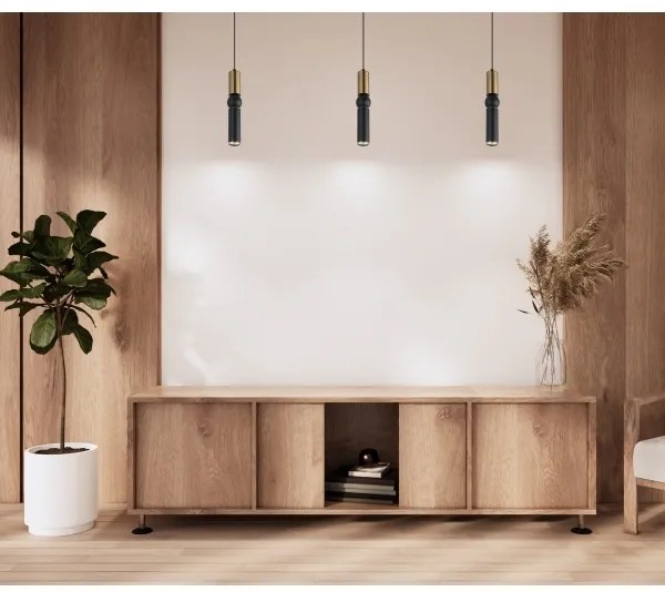 ITALUX PND-14290-1-BRO-BK - Luster na lanku ISIDORA 1xGU10/25W/230V čierna/bronz