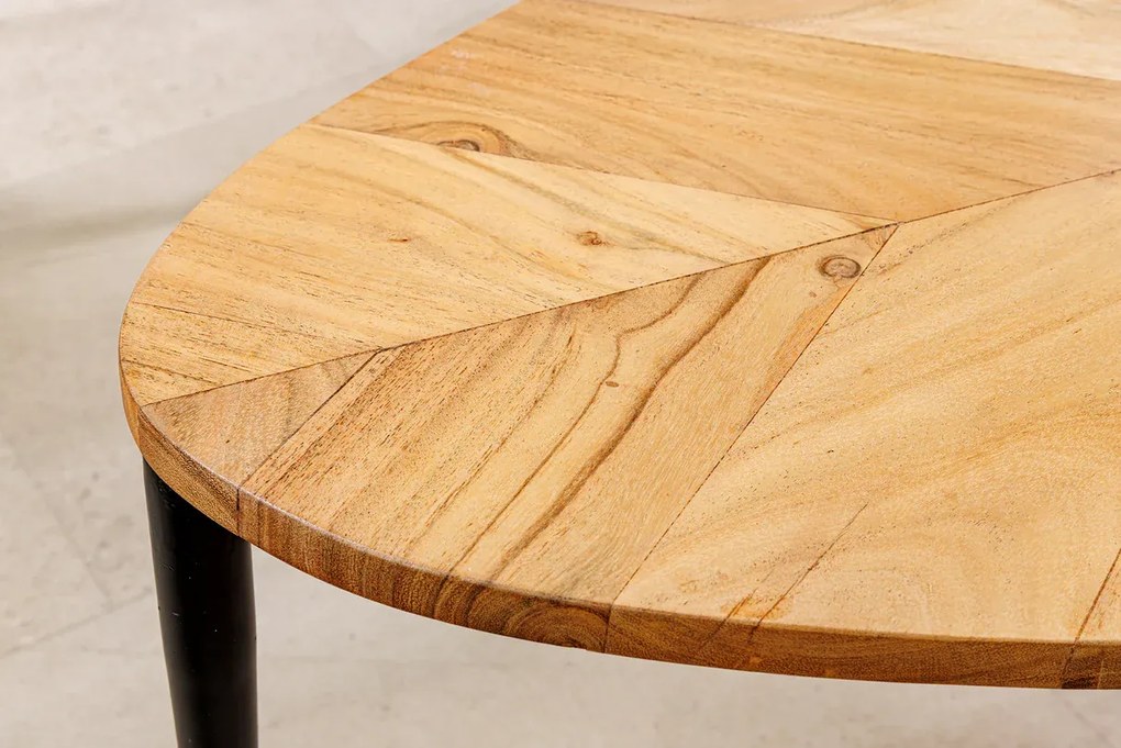 Konferenčný stolík ADLON, sada 2 kusov, akáciové drevo, prírodné a mramorové, biele