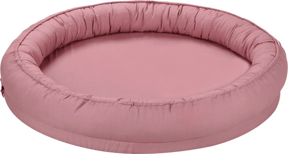 Ľanové hniezdo pre deti sýto ružová