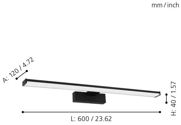 Eglo 780431 - LED Kúpeľňové osvetlenie zrkadla BETETA 11W/230V 60 cm IP44 čierna