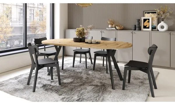 Rozkladací jedálenský stôl ARTUR dub artisan/čierna