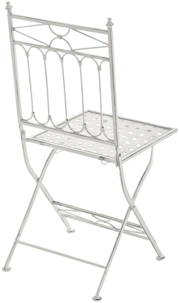 Kovová skladacia stolička Asina (SET 2 ks) - Biela antik
