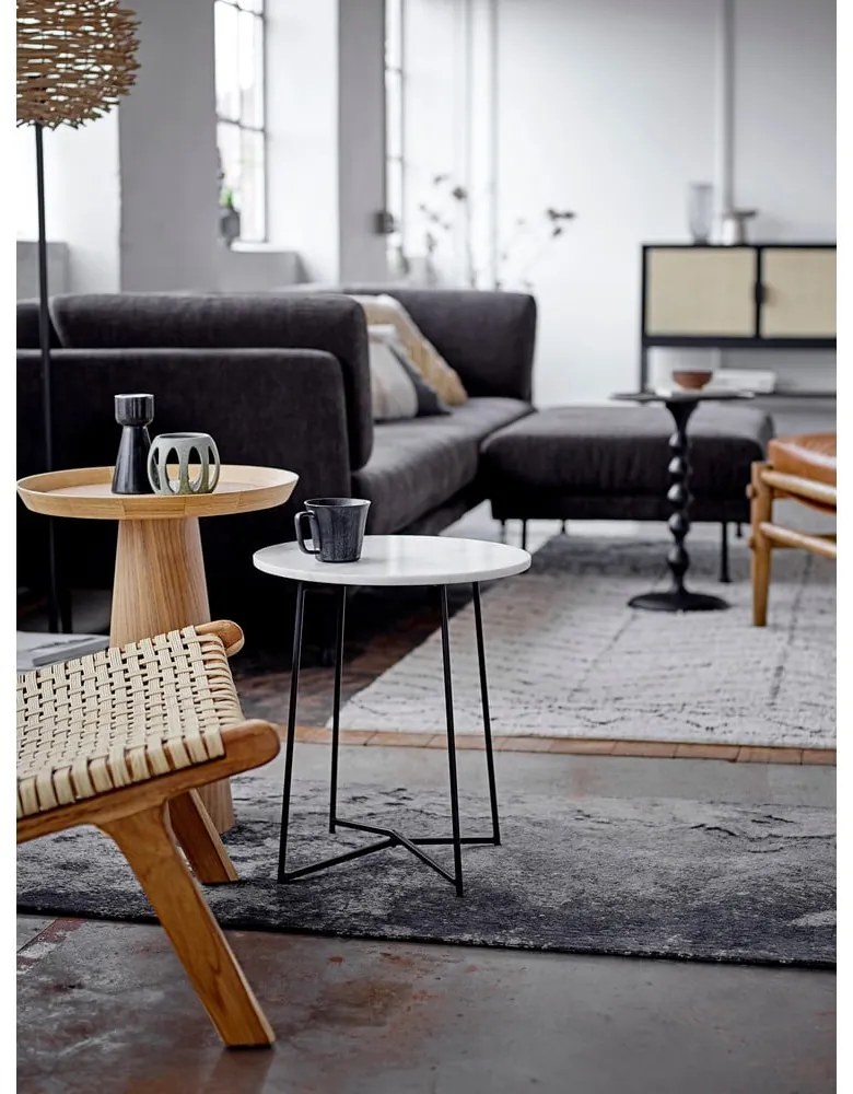 Okrúhly odkladací stolík v dekore duba ø 44 cm Luana – Bloomingville