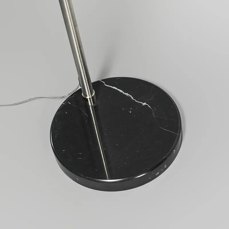 Moderná oblúková lampa z ocele s mramorovou základňou - XXL