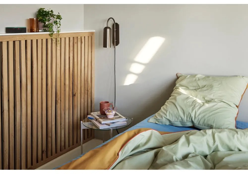 Okrúhly odkladací stolík so sklenenou doskou ø 45 cm Beam – Hübsch