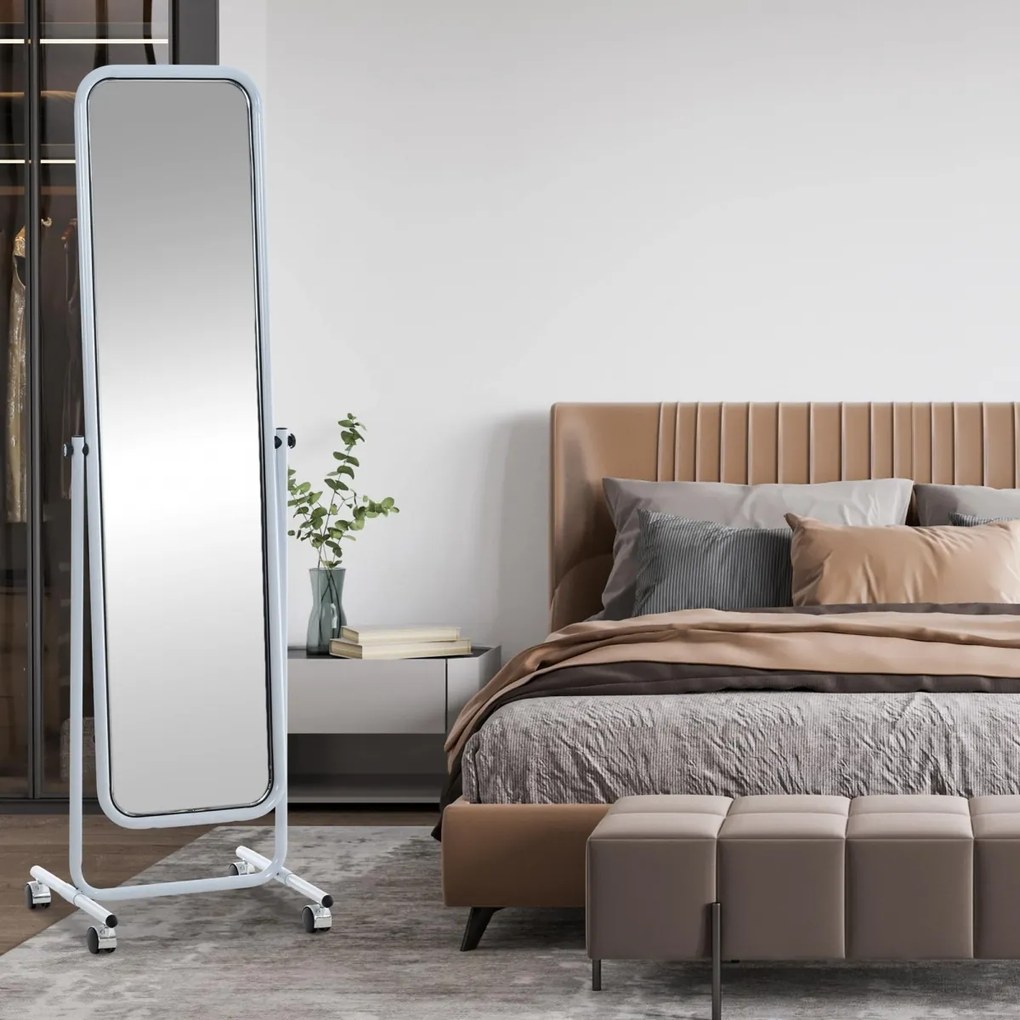 Stojace zrkadlo Medusa 317223 - 166x48x45 cm - Biela