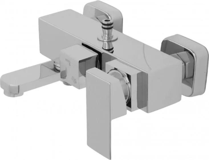 Erga Cube, sprchová batéria s vaňovým výtokom a horným pripojením sprchového stĺpu, 150 mm, chrómová, ERG-YKA-BW.CB-CHR
